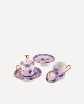 Servizio da Caffè per due persone Collezione Oriente Italiano - ROSA | Base Blu