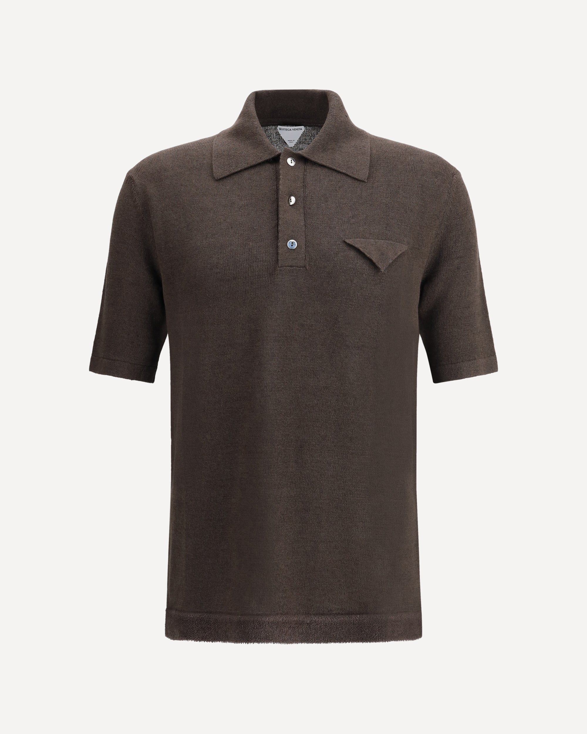 Tシャツ・カットソー Bottega Veneta LIGHT LINEN POLO BOTTEGA VENETA Linen Polo Shirt BROWN | Base Blu