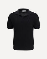 Ribbed Polo - BLACK | Base Blu