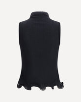 Sleeveless Virgin Wool Top - BLACK | Base Blu