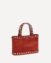 Borsa a Mano Rockstud mini in pelle scamosciata - ROSSO | Base Blu
