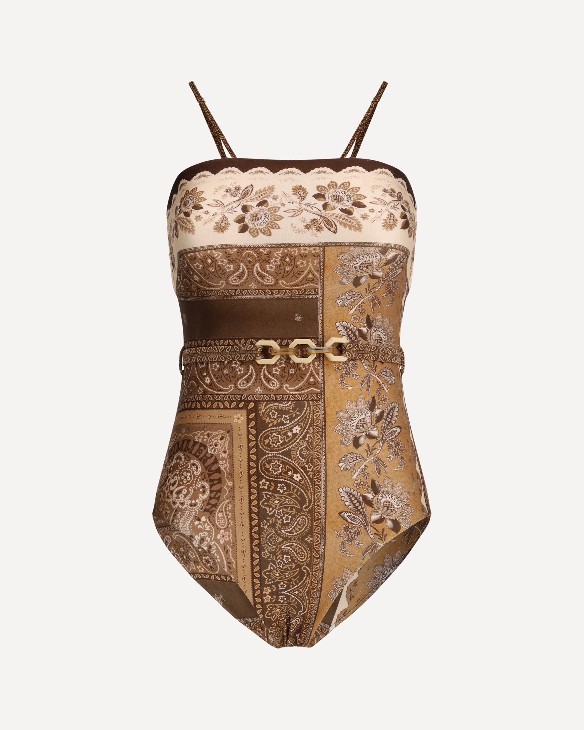 ZIMMERMANN Lucky one-piece Swimsuit BROWN | Base Blu