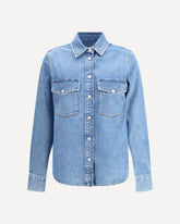 Camicia Western in denim leggero di coton - BLU | Base Blu