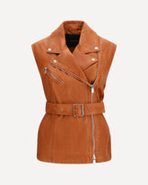 Gypsy biker-style Vest - BROWN | Base Blu