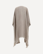 Frayed linen Cape - BROWN | Base Blu