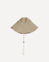 Check brim gabardine Bucket Hat - BEIGE | Base Blu