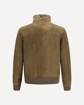 High-neck Suede Jacket - BROWN | Base Blu
