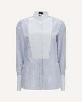 Striped Shirt with front detail - LIGHT BLUE | Base Blu