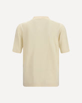T-shirt Levanti con colletto e scollo a V - CREMA  | Base Blu