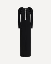 Draped Jersey Long Dress - BLACK | Base Blu