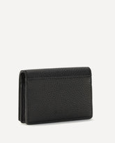Ganni Bou Card Holder With Flap Grained - BLACK | Base Blu