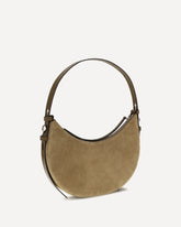 Romy suede crescent Shoulder Bag - BEIGE | Base Blu