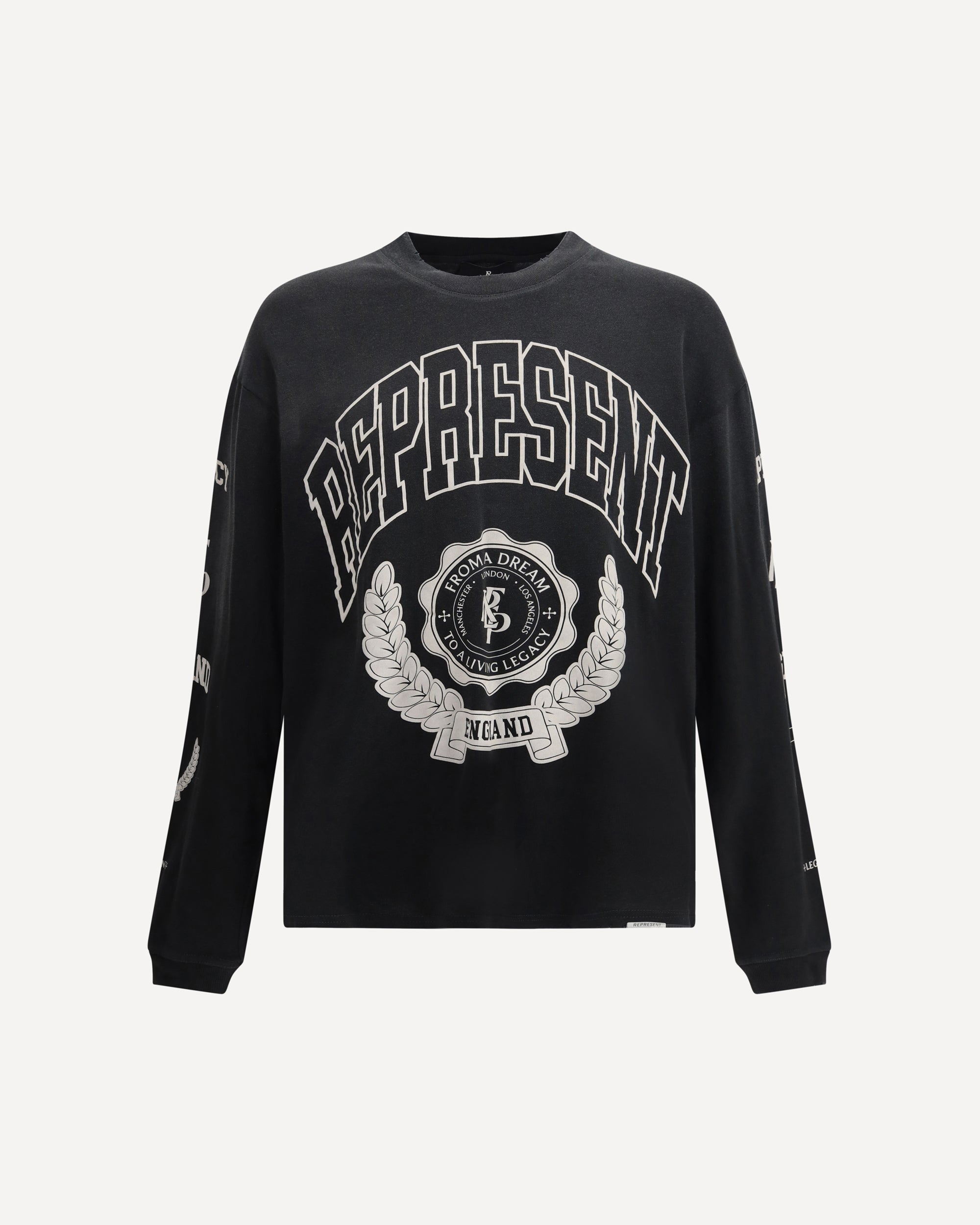 REPRESENT Legacy Crest long-sleeve T-shirt GREY | Base Blu