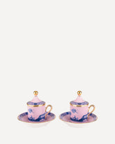 Servizio da Caffè per due persone Collezione Oriente Italiano - ROSA | Base Blu