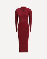 Ribbed midi Dress - BORDEAUX | Base Blu