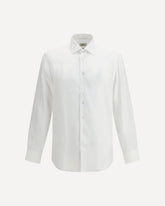 Camicia in lino con logo Pegaso ricamato - BIANCO | Base Blu