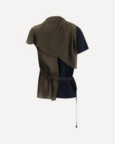 Jersey T-shirt with contrast inserts - BLACK | Base Blu