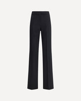 Straight Leg Pants in virgin wool - BLACK | Base Blu