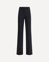 Straight Trousers in Virgin Wool - BLACK | Base Blu