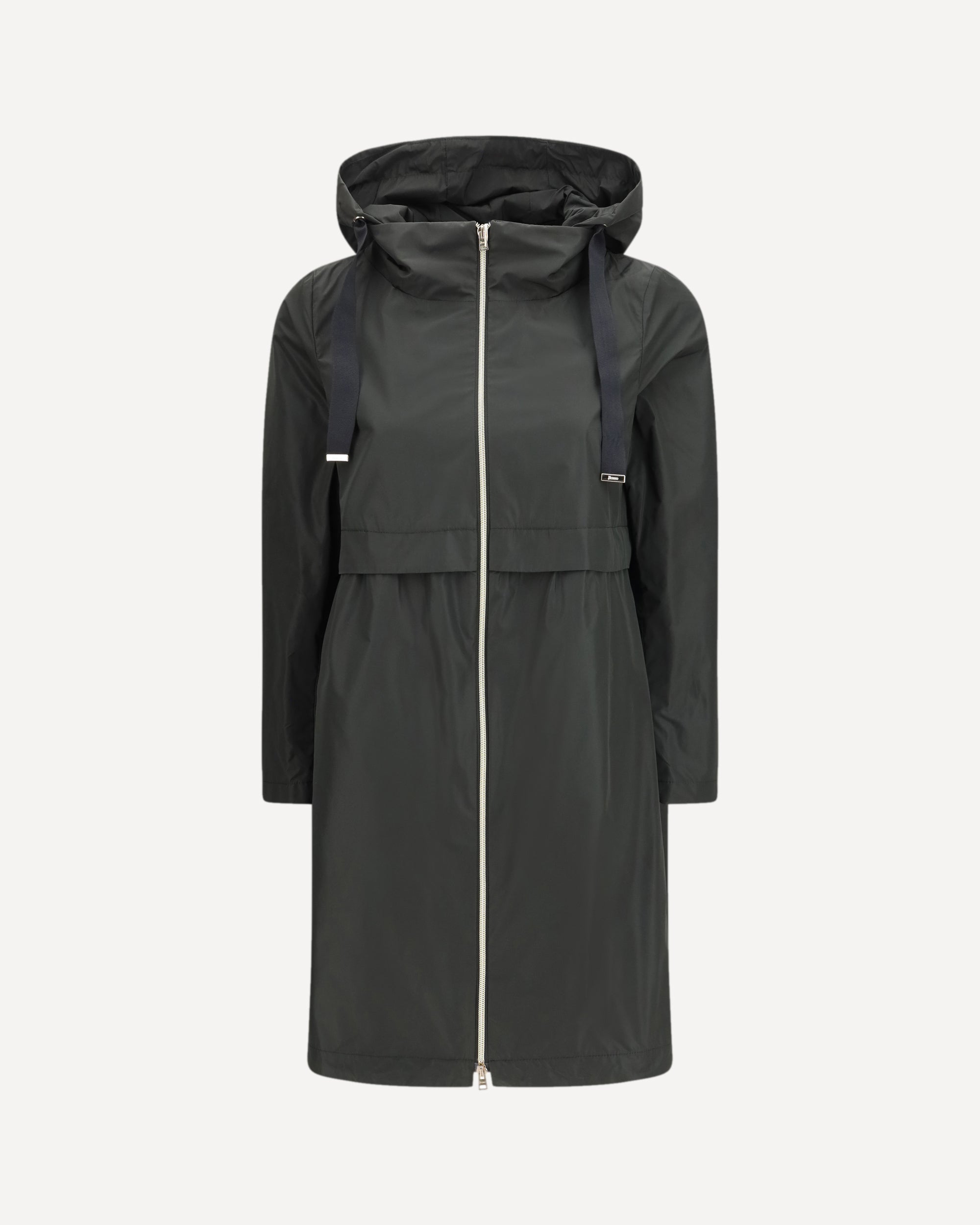 HERNO Long Parka in New Techno Taffetà BLACK | Base Blu