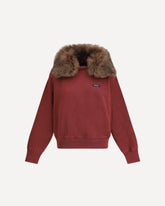 Felpa con collo in shearling - BORDEAUX | Base Blu