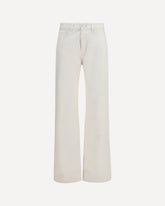 High-rise straight-leg Jeans in cotton - WHITE | Base Blu