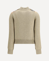 Cashmere and wool Cardigan with Check applications - BEIGE | Base Blu