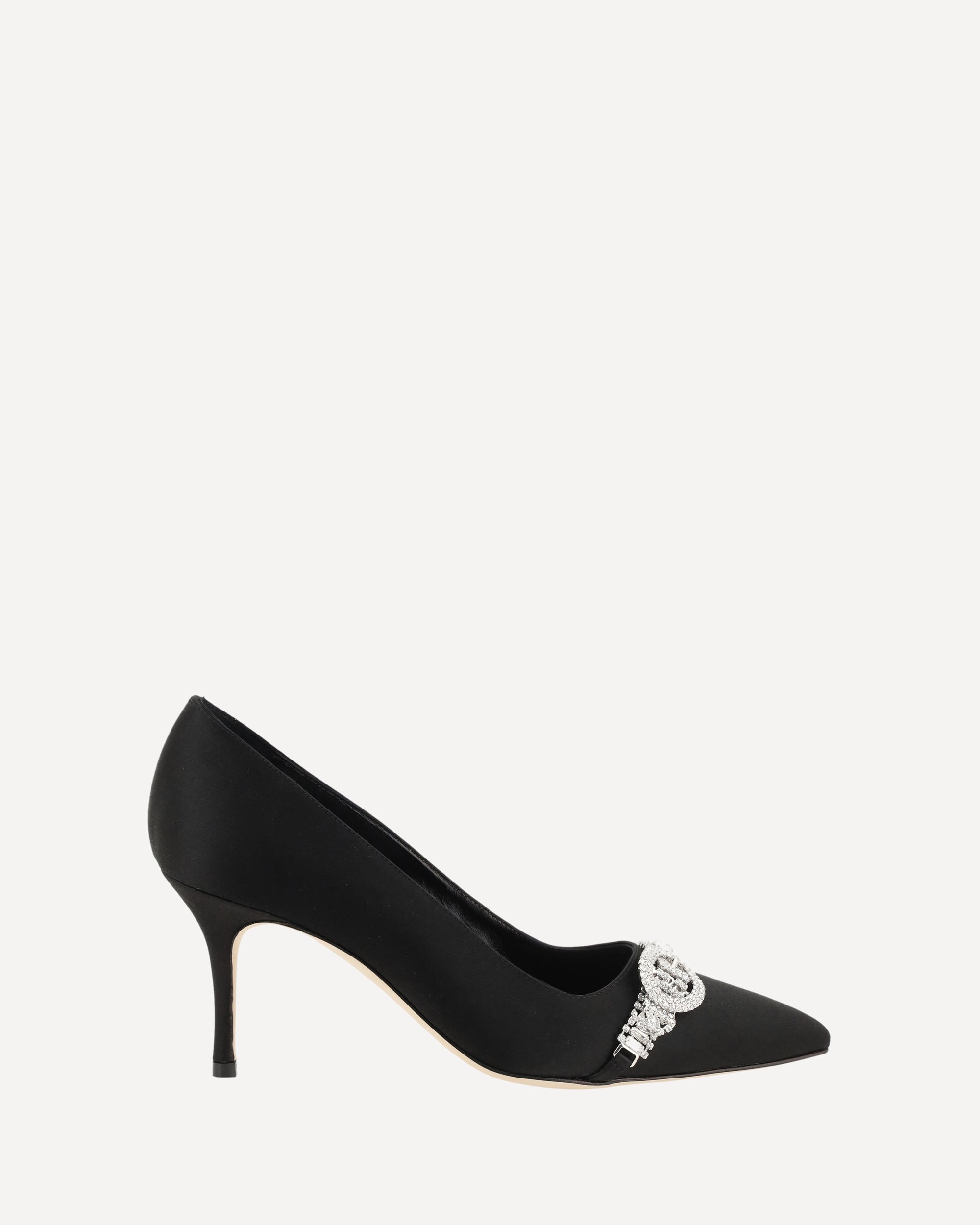 MANOLO BLAHNIK Asapump Satin Pumps SILVER | Base Blu