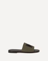 canvas slide Sandals - GREEN | Base Blu