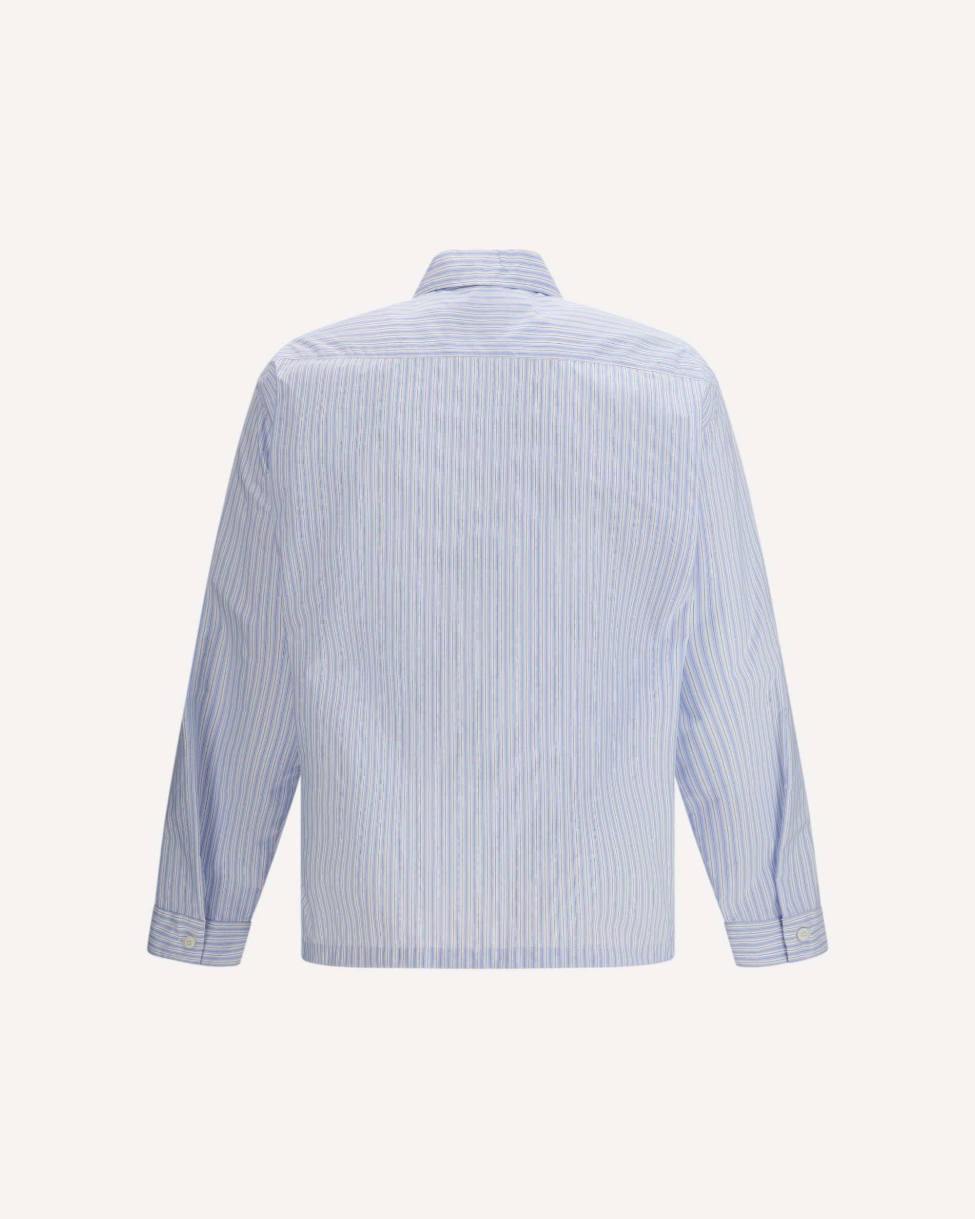 prada dress shirt PRADA Striped re-nylon Shirt LIGHT BLUE