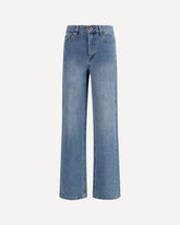 Straight-leg Jeans with all-over rhinestones - BLUE | Base Blu