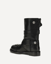 Buckled leather Boots - BLACK | Base Blu