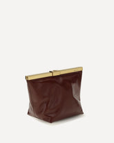Ganache Leather Biker Clutch - BORDEAUX | Base Blu