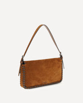Leather Harlow Shoulder Bag - BROWN | Base Blu