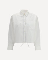 Cropped long-sleeve Shirt - WHITE | Base Blu