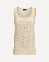 Sleeveless Top with all-over glittering GG logo - PINK | Base Blu