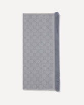 Sciarpa in lana con ricamo GG Supreme - GRIGIO | Base Blu