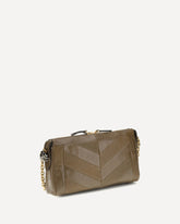 Borsa a Tracolla Panthea piccola in nappa Chevron - MARRONE | Base Blu