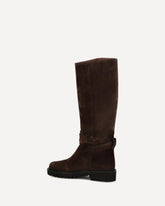 VLogo Signature suede High Boots - BROWN | Base Blu