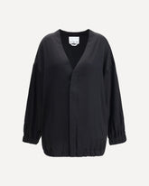 Camicia oversize in seta Valentina  - NERO | Base Blu