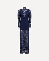 Long lace and jersey Dress - BLUE | Base Blu