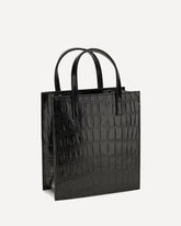 Pocket leather Handbag - BLACK | Base Blu