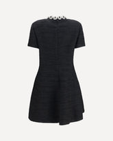 Abito ricamato con girocollo impreziosito - NERO | Base Blu
