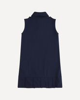 Sleeveless polo Dress for girls - BLUE | Base Blu