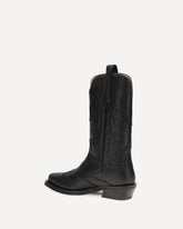 Embroidered Western Boots - BLACK | Base Blu
