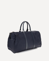 Leather-trim Travel Duffle Bag - BLUE | Base Blu