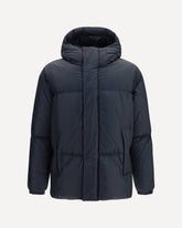 Hooded padded Jacket - BLACK | Base Blu