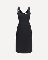 Midi grain de poudre wool Dress - BLACK | Base Blu
