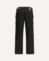 Cotton twill cargo Trousers - BLACK | Base Blu