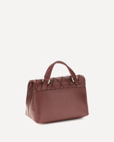 Mini Postina Tramè leather Top Handle Bag - RED | Base Blu